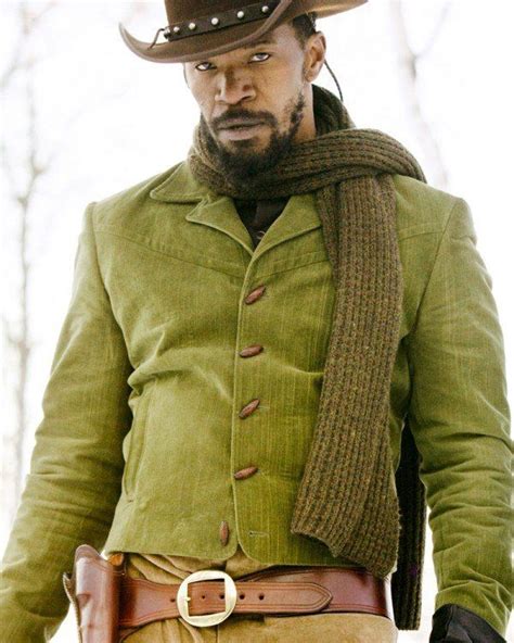 Jamie Foxx Django Unchained Green Leather Jacket